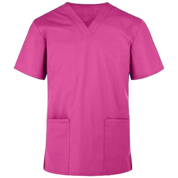 Panda Uniform by HeedFit Women’s V-Neck Scrub Top, Two Patch Pockets, 4XL, Pink