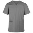 thumbnail image 1 of Panda Uniform by HeedFit Women's V-Neck Scrub Top – Two Patch Pockets, 5XL, Charcoal, 1 of 4