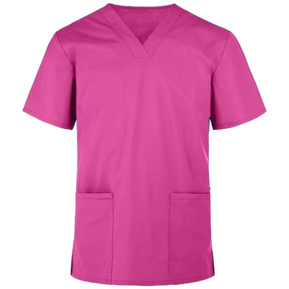 Panda Uniform by HeedFit Women’s V-Neck Scrub Top, Two Patch Pockets, 5XL, Pink