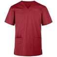 thumbnail image 1 of Panda Uniform by HeedFit Women’s V-Neck Scrub Top, Two Patch Pockets, 7XL, Red, 1 of 4