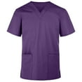 thumbnail image 1 of Panda Uniform by HeedFit Women's V-Neck Scrub Top – Two Patch Pockets, 9XL, Purple, 1 of 4