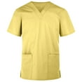 thumbnail image 1 of Panda Uniform by HeedFit Women's V-Neck Scrub Top – Two Patch Pockets, L, Yellow, 1 of 4