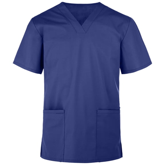 Panda Uniform by HeedFit Women’s V-Neck Scrub Top, Two Patch Pockets, M, Navy
