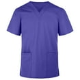 thumbnail image 1 of Panda Uniform by HeedFit Women's V-Neck Scrub Top – Two Patch Pockets, M, Royal, 1 of 4