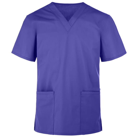 Panda Uniform by HeedFit Women's V-Neck Scrub Top – Two Patch Pockets, M, Royal