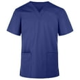 thumbnail image 1 of Panda Uniform by HeedFit Women's V-Neck Scrub Top – Two Patch Pockets, XL, Navy, 1 of 4
