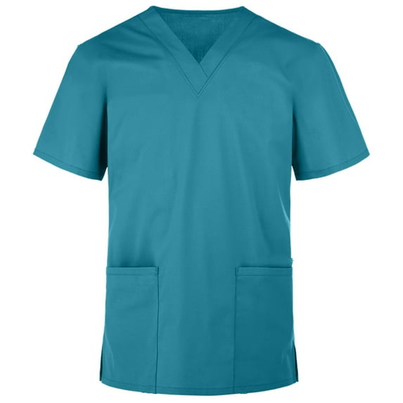 Panda Uniform by HeedFit Women's V-Neck Scrub Top – Two Patch Pockets, XS, Teal