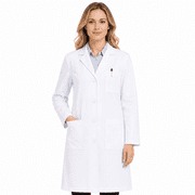 Panda Uniform by Heedfit Women's Workwear Professional Lab Coat With Pockets for Doctors & Nurses,White M