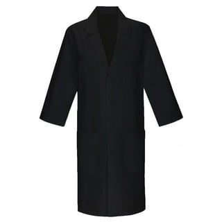 Long black lab coat best sale