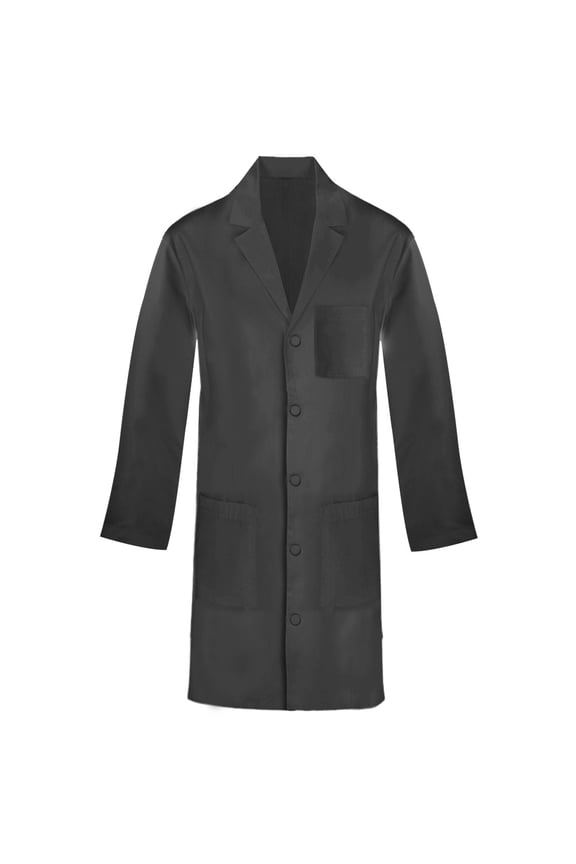 Multi-Pocket Lab Coat for Men & Women, 11XL, Black