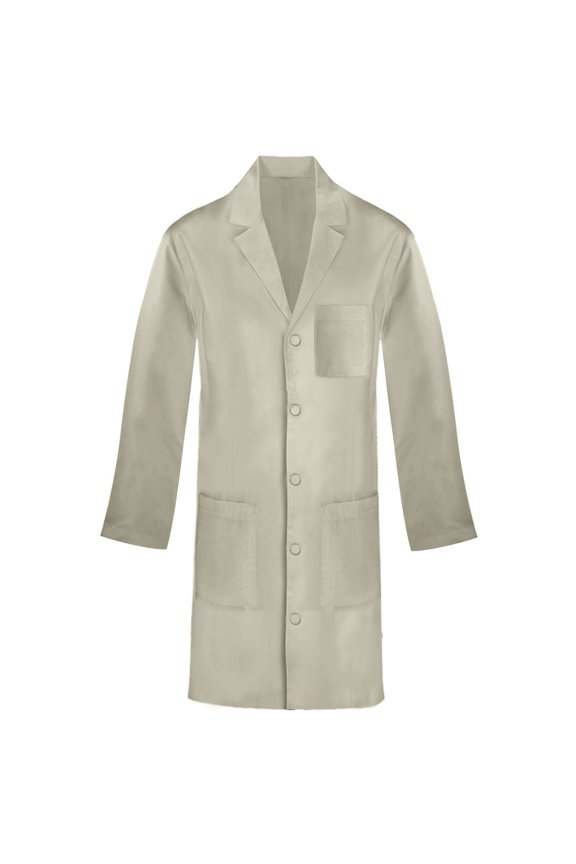 Multi-Pocket Lab Coat for Men & Women, XS, Khaki