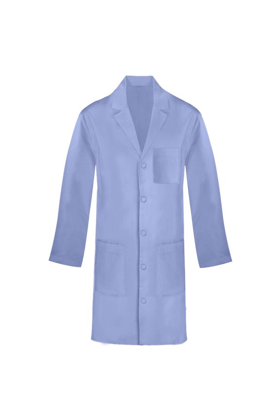 Multi-Pocket Lab Coat for Men & Women, M, Sky Blue