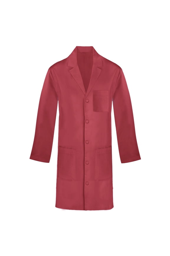 Multi-Pocket Lab Coat for Men & Women, L, Red