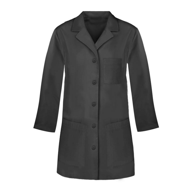 Panda Uniform Medical Lab Wear for Women, Doctor Coat, 3XL, Black