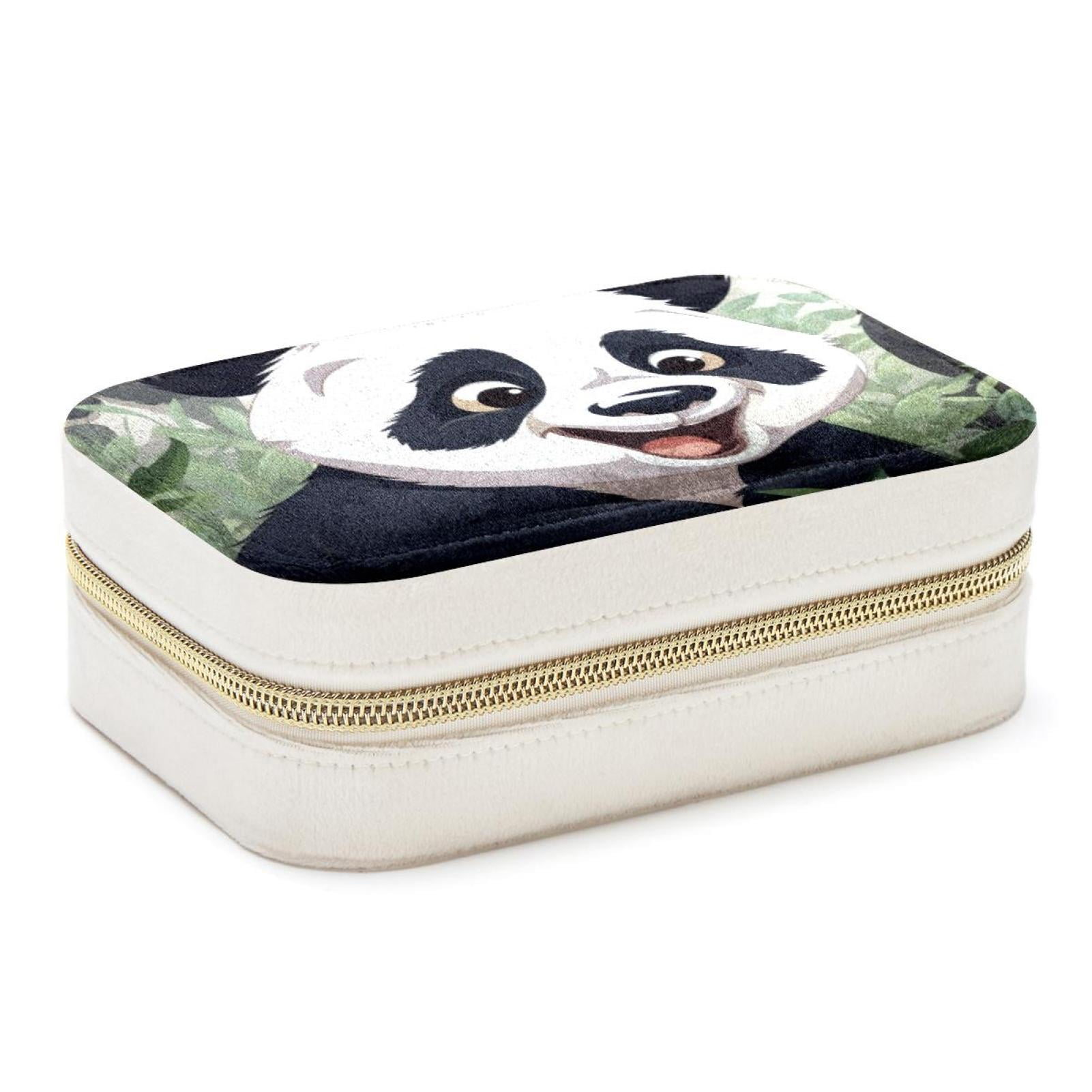 Panda Velvet Portable Decorative Box with Removable Compartment ...