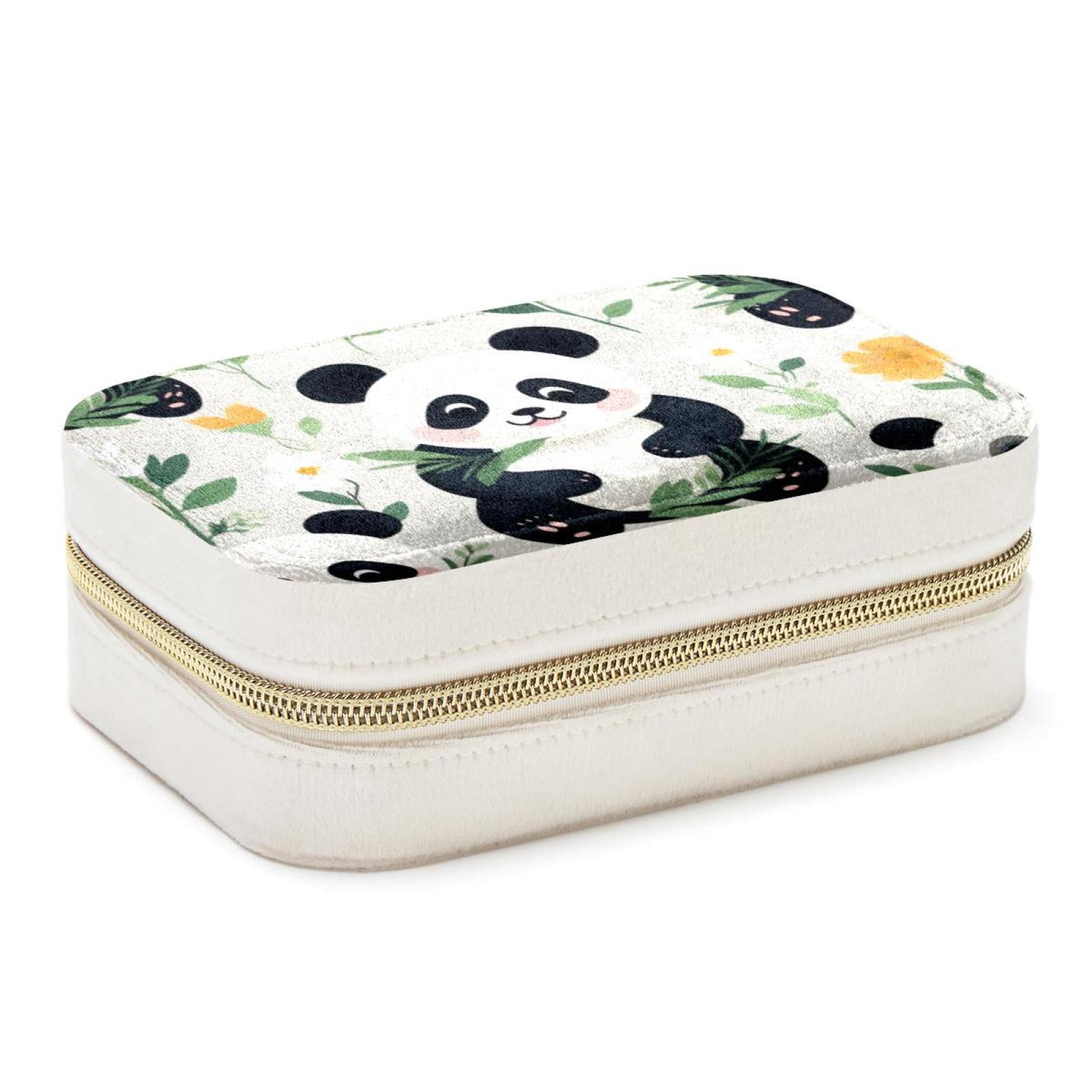 Panda Velvet Portable Earring Holder with Removable Compartment ...