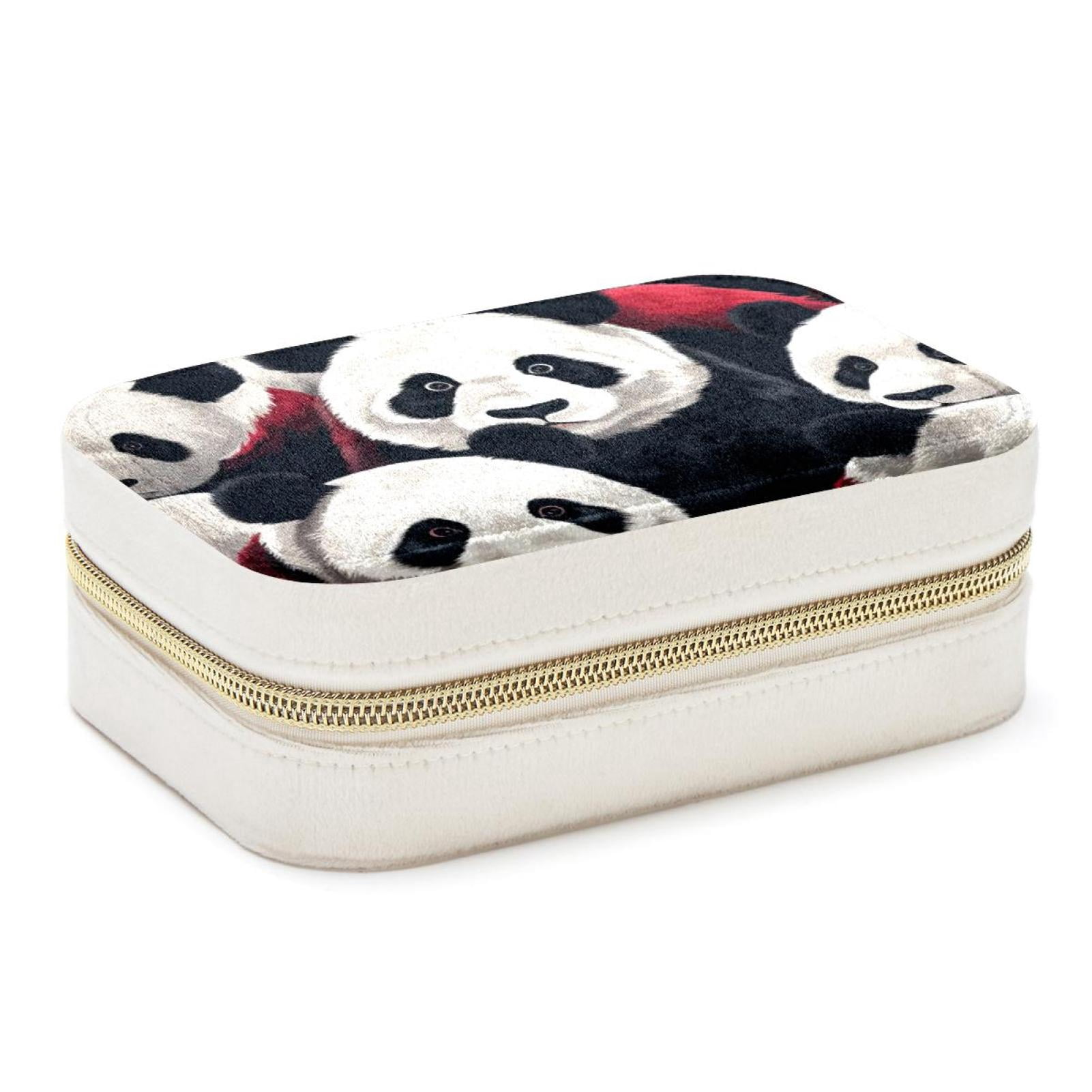Panda Velvet Portable Earring Holder with Removable Compartment - Gift ...