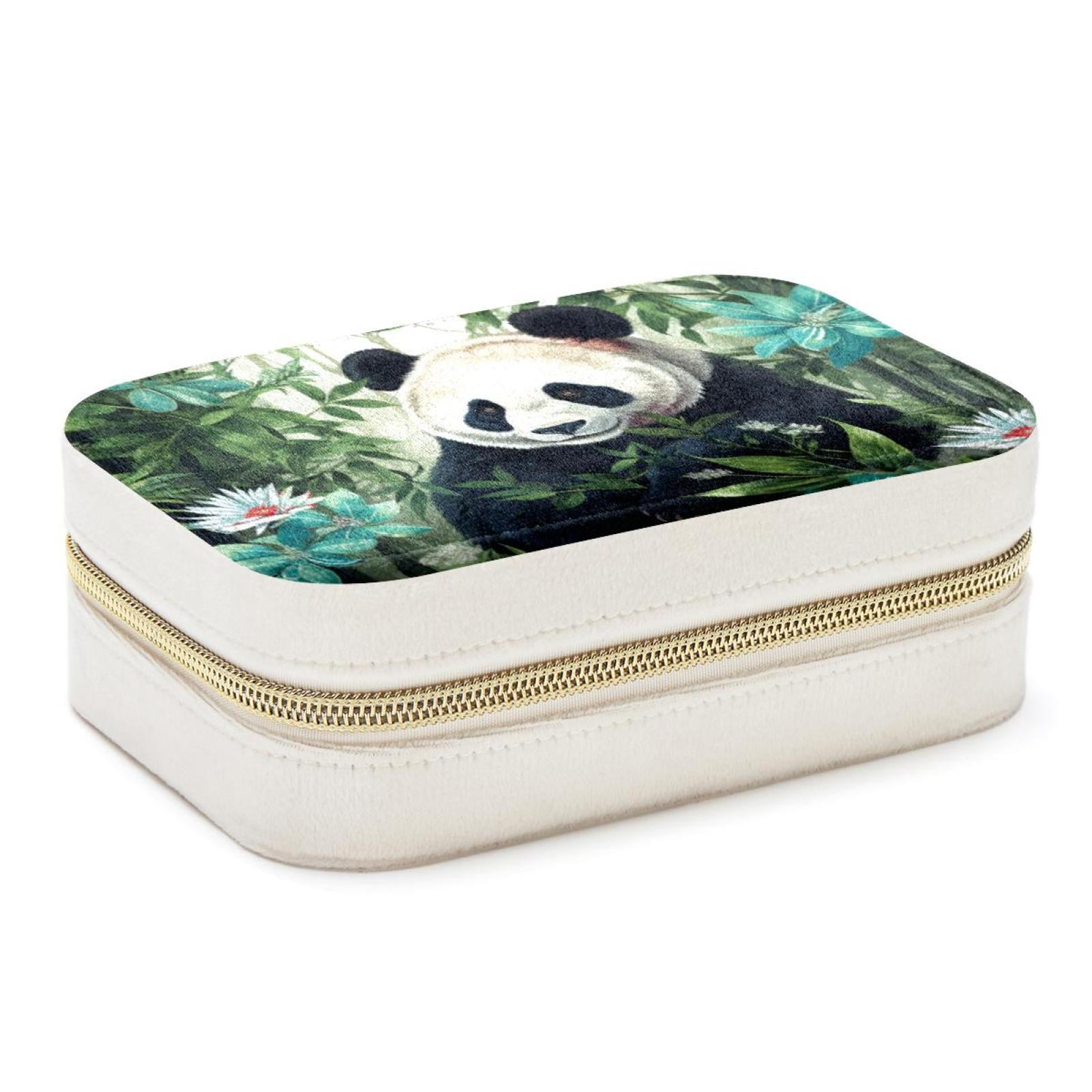 Panda Velvet Portable Earring Holder with Removable Compartment - Gift ...