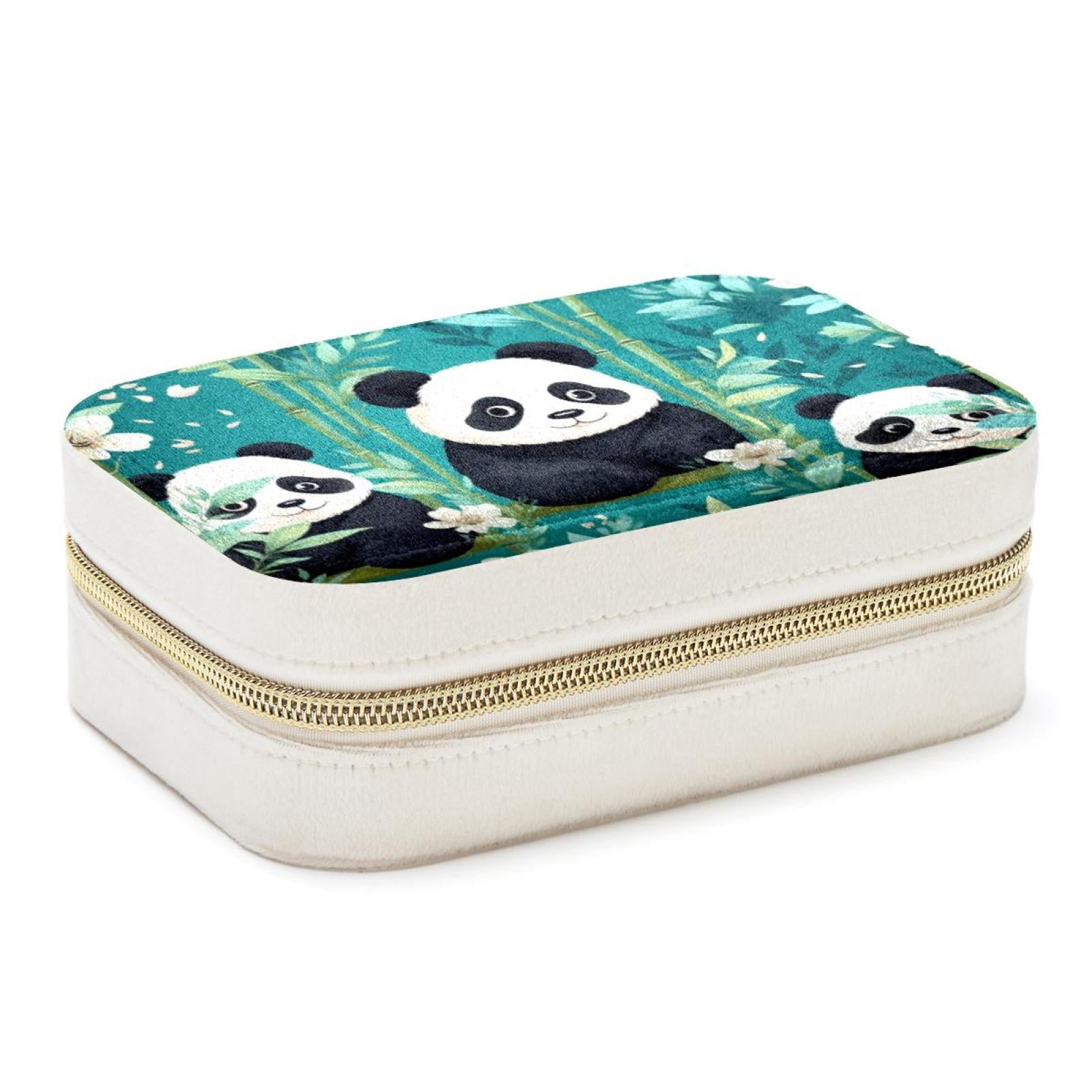 Panda Velvet Portable Jewelry Box with Removable Compartment - Stylish ...
