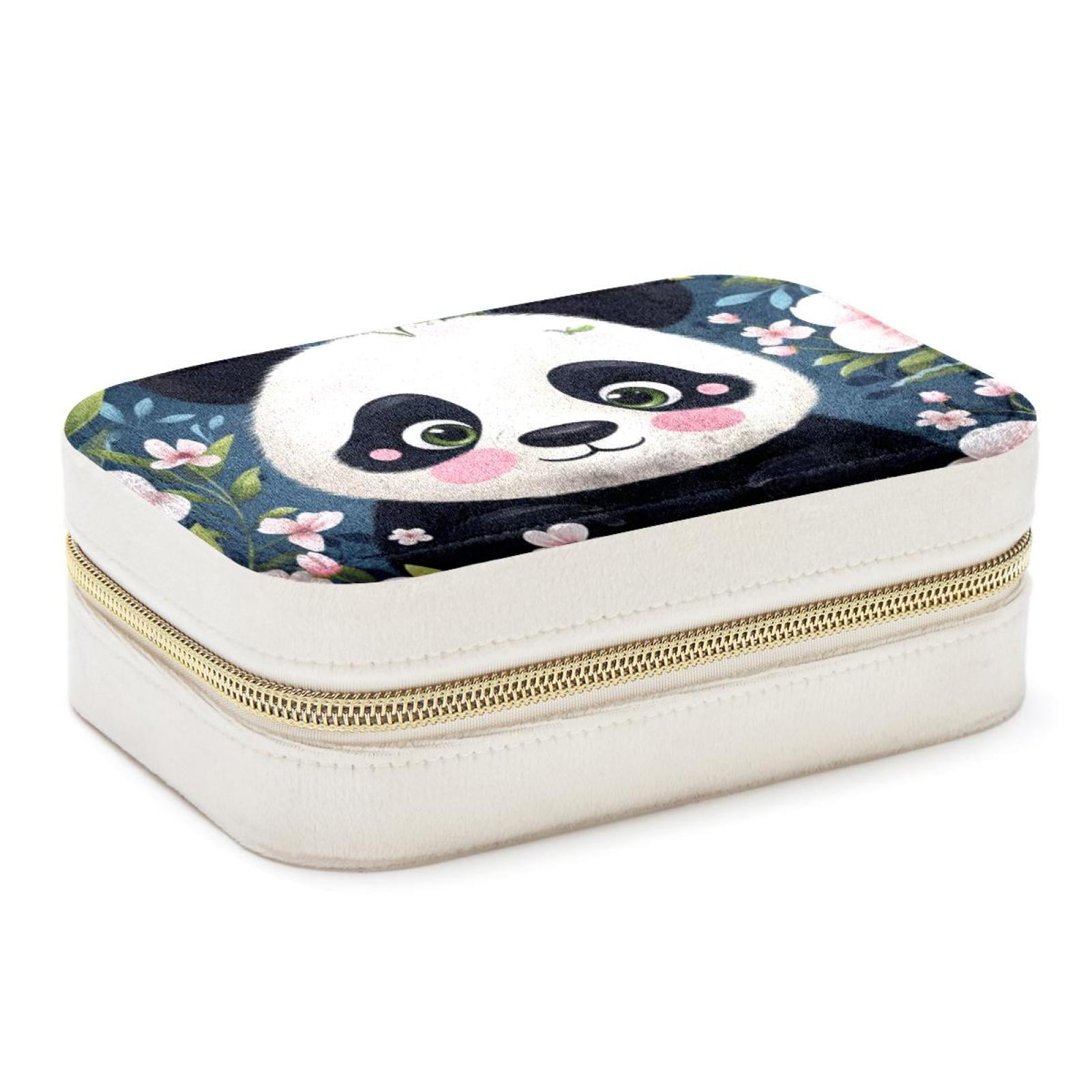 Panda Velvet Portable Travel Organizer Box with Removable Compartment ...
