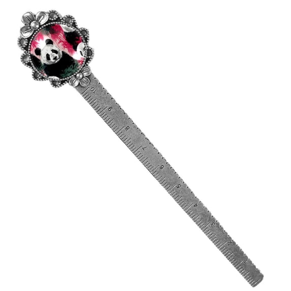 Panda Vintage Silver Lace-Edged Bookmark: Reading Accessory for Book Lovers