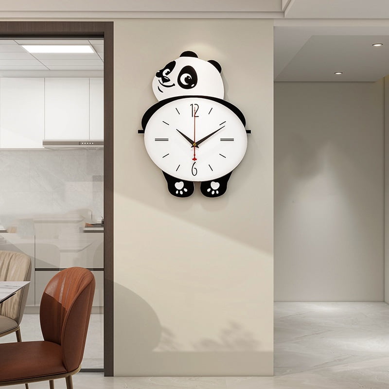 Hand Clock Panda Panda Wall Clock, Living Room Home Clock, Creative New Quartz Clock ...