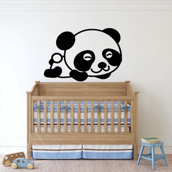 Panda Wall Decals Cute Cartoon Art Mural Room Design Decor Nursery Wall Stickers For Kids Room Pattern Animal Removable 42x48cm