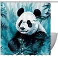 thumbnail image 1 of Panda Waterproof Printed Bathroom Shower Curtain Sets with Hooks - Stylish Bathroom Decoration, 1 of 5