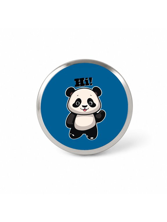 Panda Waving Hi Hello Greetings Friend Backpack Hat Novelty Lapel Pin
