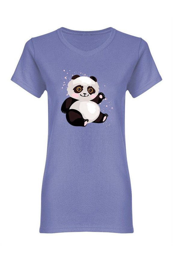 Panda Waving Its Paw Shaped T-Shirt Women -Image by Shutterstock, Female Medium