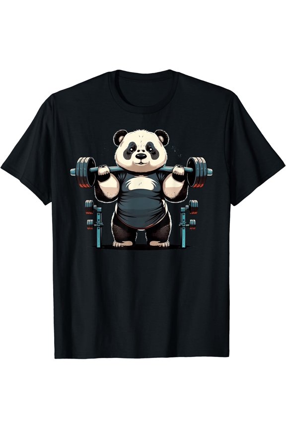 Panda Weightlifting Funny Fitness Gym Panda T-Shirt
