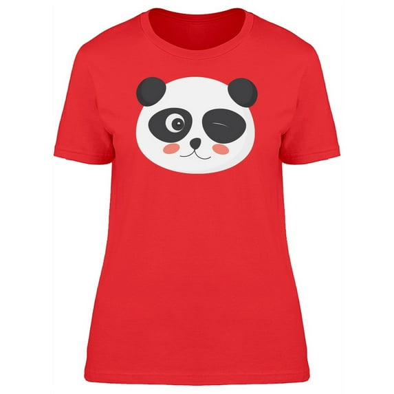 Panda Winking Eye Cartoon T-Shirt Women -Image by Shutterstock, Female XX-Large
