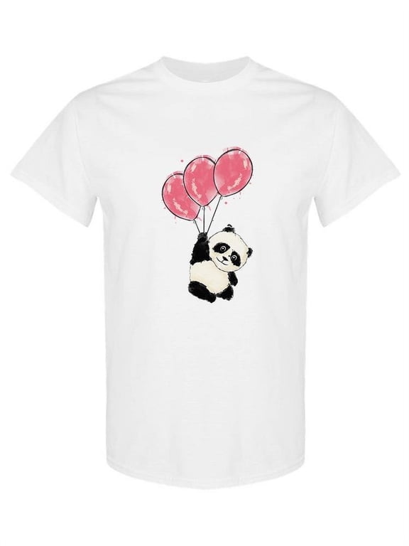 Panda With Balloons T-Shirt Women -SPIdeals Designs, Female Large