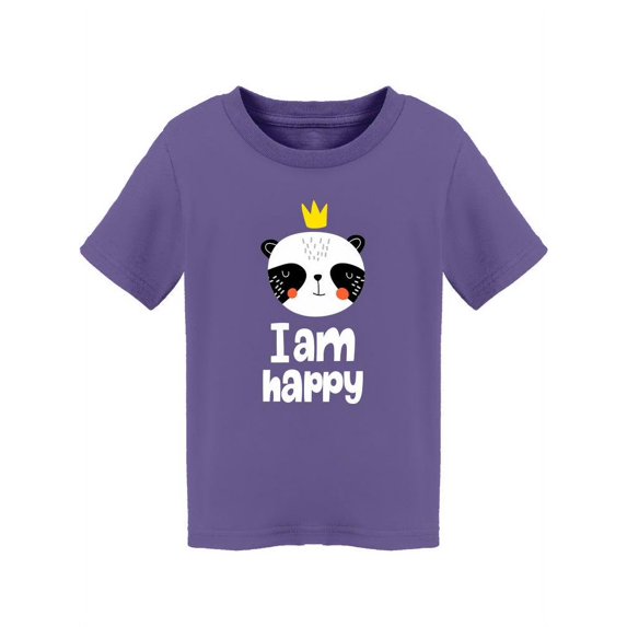 Panda With Crown I Am Happy T-Shirt Toddler -Image by Shutterstock, 3 Toddler