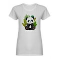 thumbnail image 1 of Panda With Palm Leaves Design Shaped T-Shirt Women -Image by Shutterstock, Female Small, 1 of 2