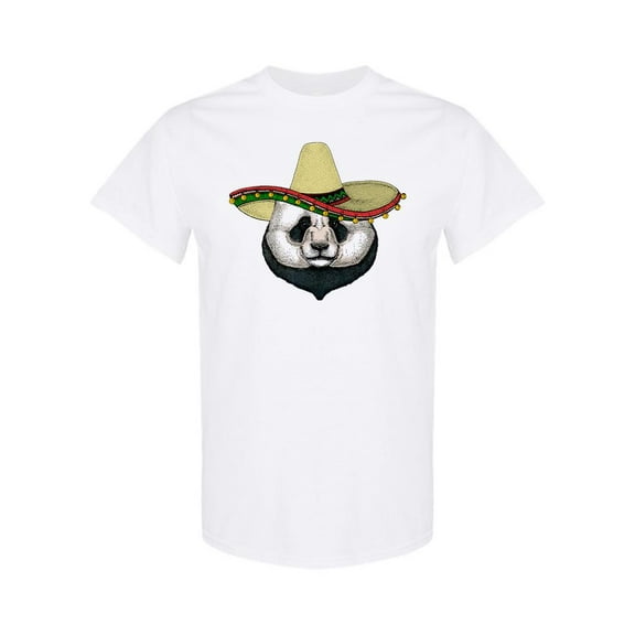 Panda With Sombrero T-Shirt Men -Image by Shutterstock, Male 3X-Large