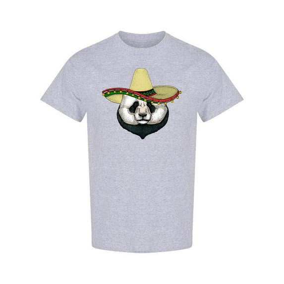 Panda With Sombrero T-Shirt Men -Image by Shutterstock, Male Medium