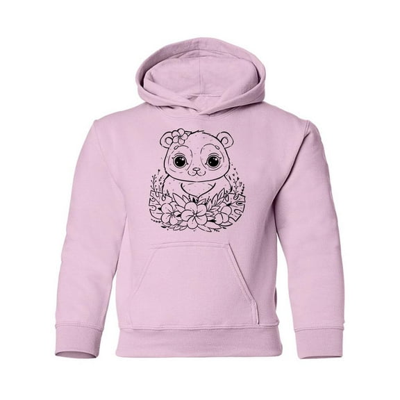 Panda With Tropical Leaves Hoodie Juniors -Image by Shutterstock,  x-Large