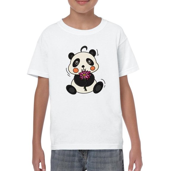 Panda With Tulips T-Shirt Juniors -SPIdeals Designs,  x-Small