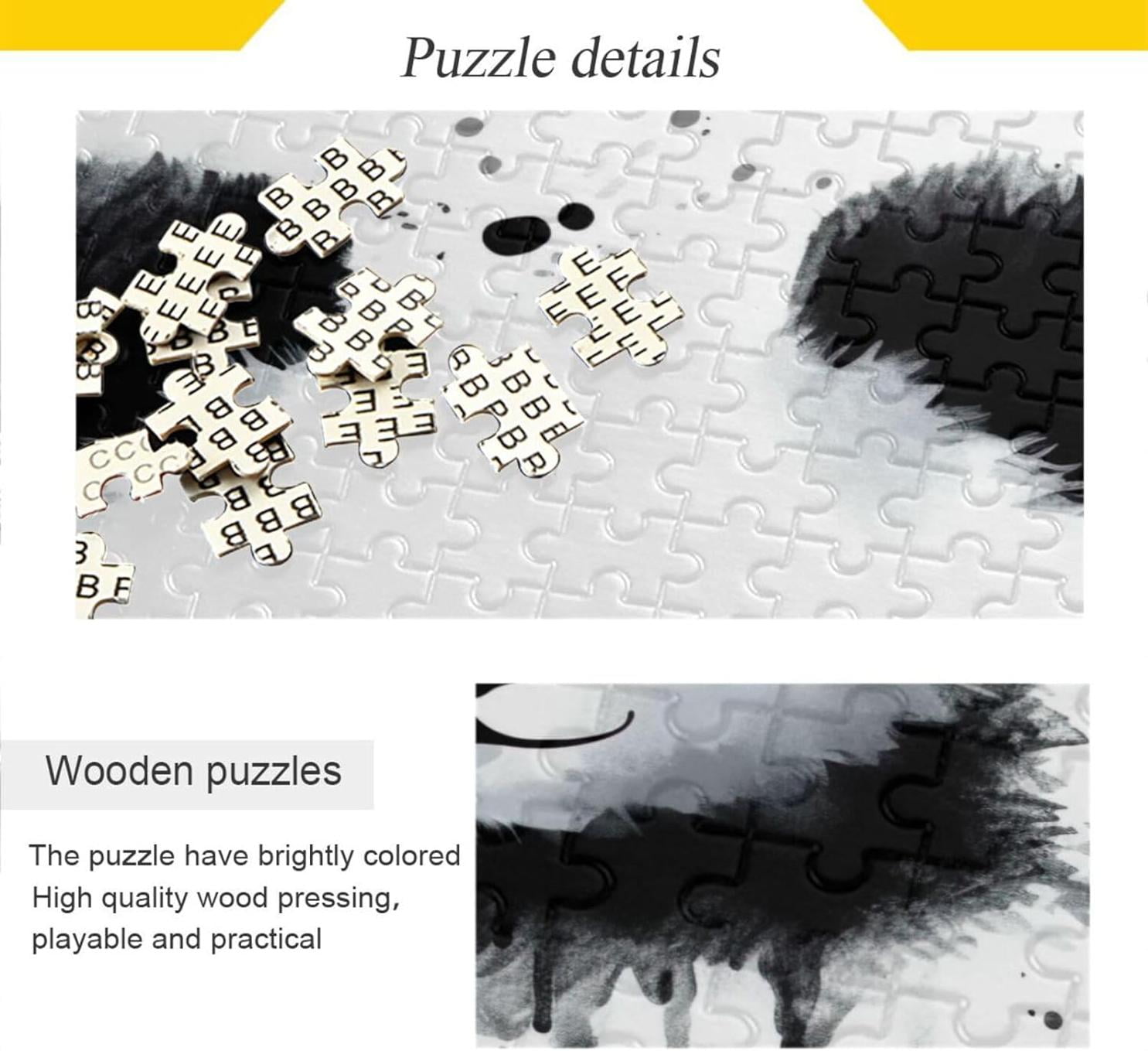 Panda Wooden Jigsaw Puzzles, Intellectual Entertainment Educational ...