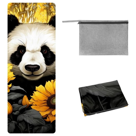 Panda Yoga Towels with Storage Bag, 72.8"x26.8", Suitable for Yoga, Pilates, Fitness, etc. - Yoga Towel, Yoga Mat Towel