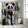 thumbnail image 1 of Panda costume  Bathroom Decor Set , multi size Colorful Luxurious Graphic Print Polyester Fabric Fashion Bathroom Decor Sets with Hooks  100％聚酯纤维 Washable shower curtain  Shower Curtain Set with Hooks, 1 of 7