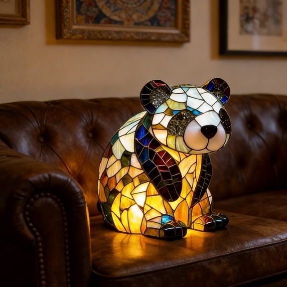 Panda-shaped Mosaic Night Light, Warm Light Ambient Lamp, Decorative Table Lamp for Living Room, Bedroom