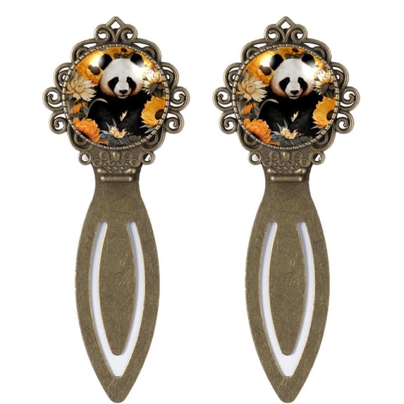 Panda sunflowers Reading Accessories: Vintage Copper-Colored Lace Bookmarks - Set of 2 Stainless Steel Book Markers