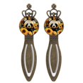 thumbnail image 1 of Panda sunflowers Vintage Copper Crown-Shaped Bookmarks: Stainless Steel Material for Book Lovers and Readers - Set of 2 Bookmarks, 1 of 5