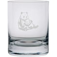thumbnail image 1 of Panda with Baby Zoo Animal Themed Etched 10.25oz Crystal Rocks Whisky Glass, 1 of 1