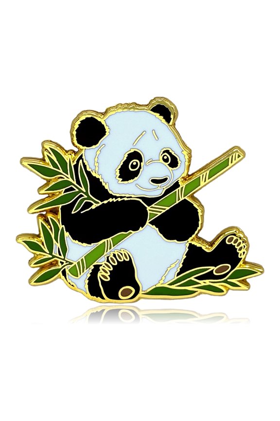 Panda with Bamboo Enamel Pin | Clayton Jewelry Labs