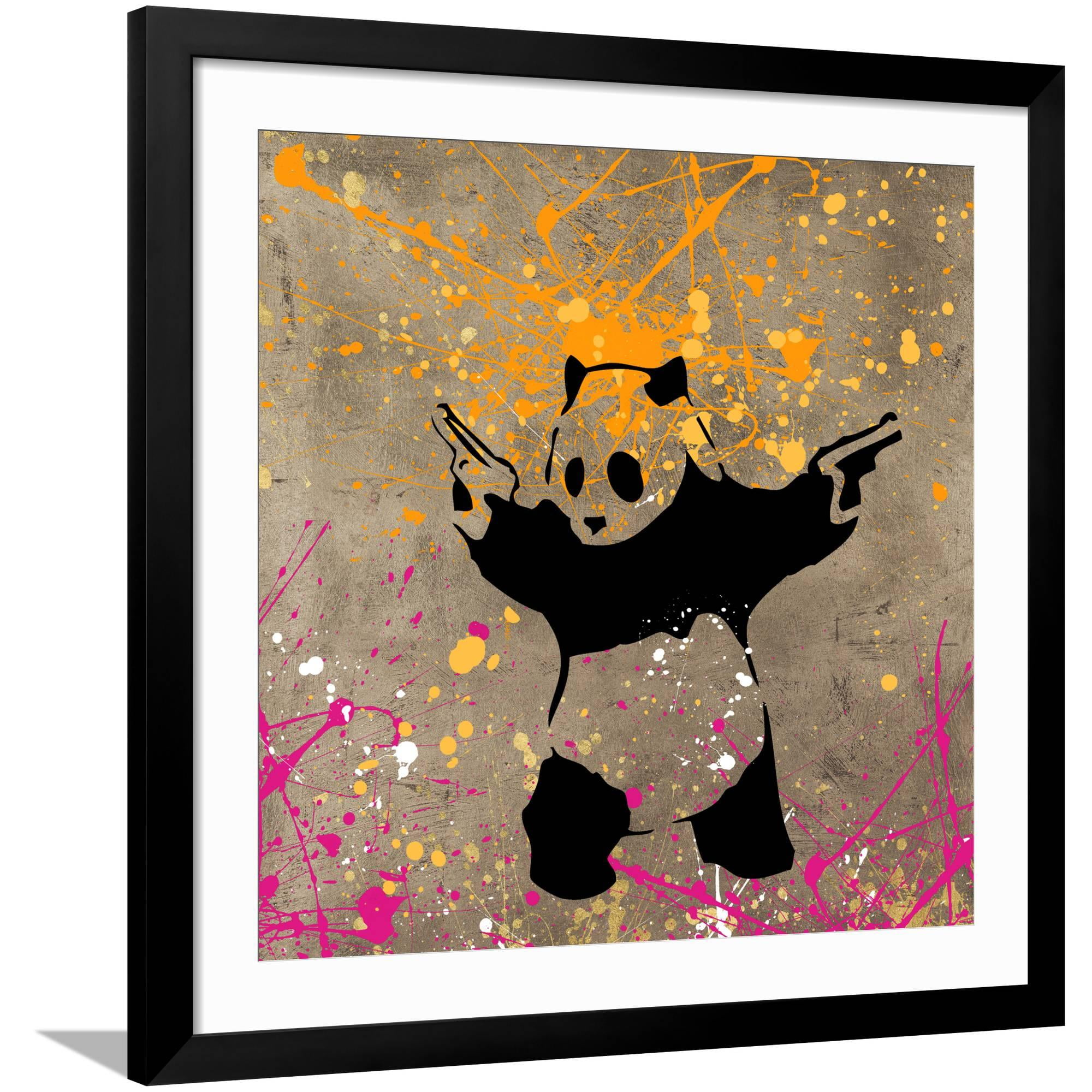 Art.com Panda with Guns Stretched Canvas Print Wall Art by