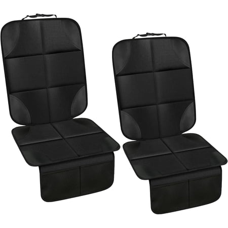 PandaEar 2 Pack Car Seat Protector for Child, Baby Waterproof Car Seat Cover with Non-Slip Insert, 600D Fabric CarSeat Mat with Thickest Padding & Mesh Pockets