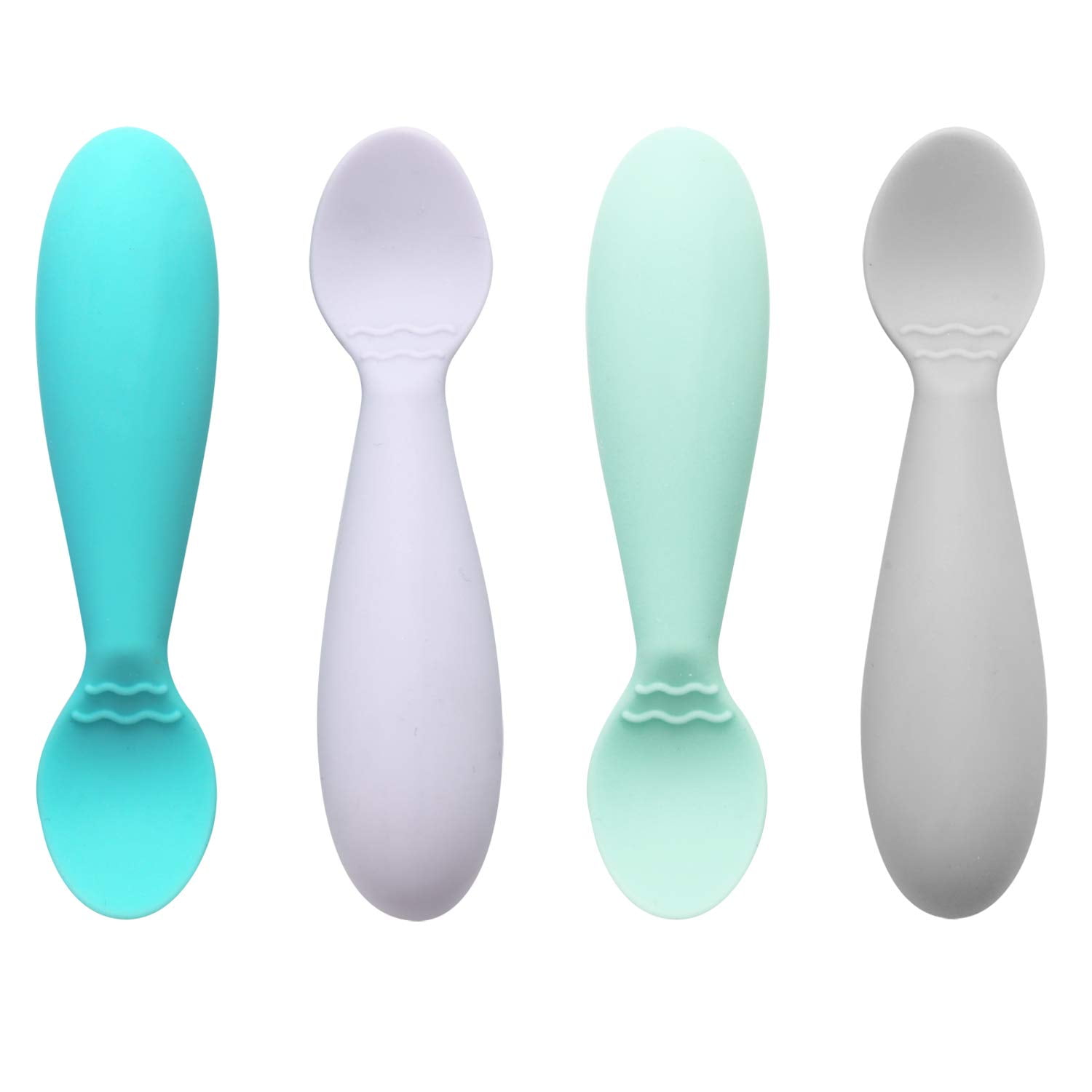 PandaEar Baby Infant Spoons BPA Free, 4-Pack, Soft Silicone, Self Feeding  Fat Handle Utensil - Walmart.com